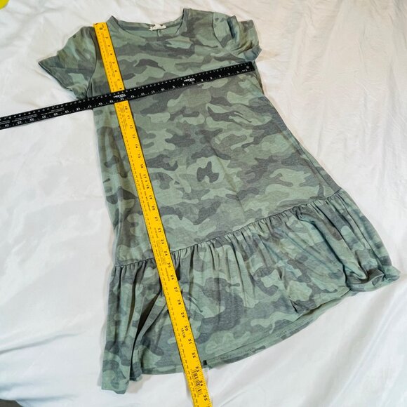 Jane & Delancey Women's Ruffled Hem Camouflage T-shirt Dress XS - Picture 3 of 8